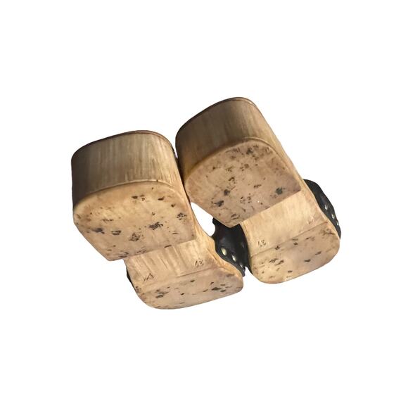 Steve Madden Chana Woody Platform Slide Clog Sandals  Size 7 Black Slip-on Heels - Picture 10 of 11